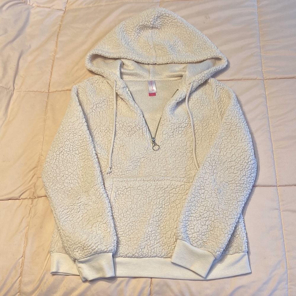 Sherpa quarter zip hoodie